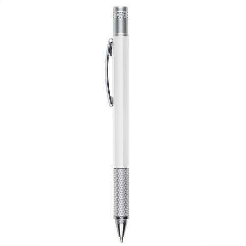 Długopis wielofunkcyjny, linijka, poziomica, śrubokręt biały V7799-02 (1)