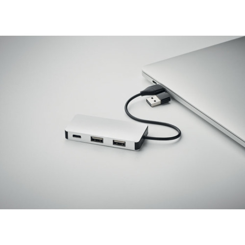 3-portowy hub USB kabel 20cm Srebrny MO2142-14 (4)