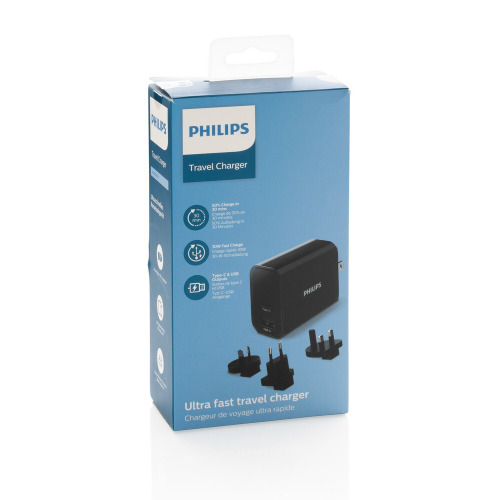 Uniwersalna ładowarka Philips 30W, adapter podróżny Czarny P301.181 (6)