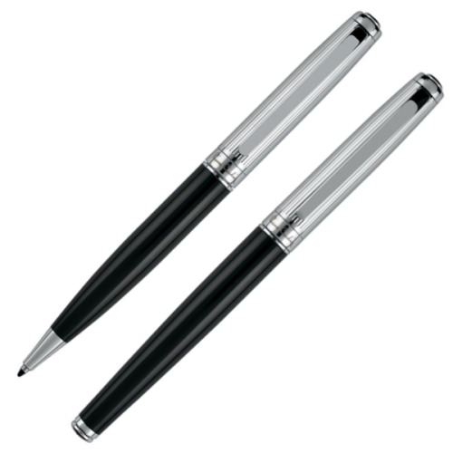 Zestaw piśmienny długopis i pióro kulkowe DIDIER Pierre Cardin Czarny B0400500IP303 