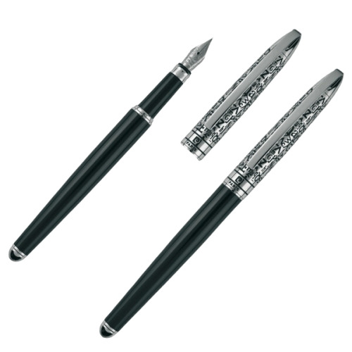 Zestaw piśmienny długopis i pióro wieczne JACQUES Pierre Cardin czarny B0400600IP303 (1)