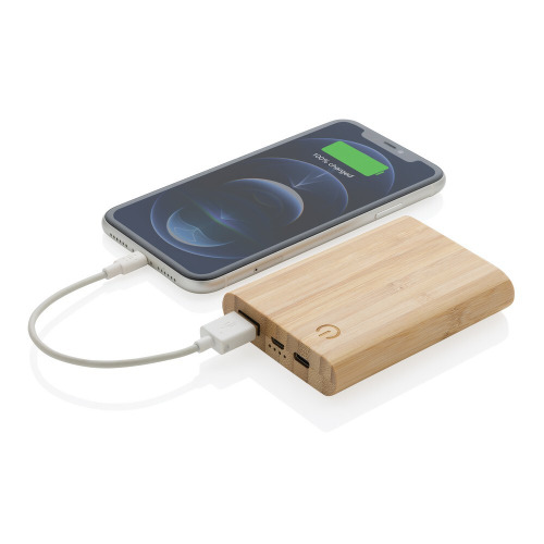 Bambusowy power bank 5000 mAh brązowy P322.259 (1)