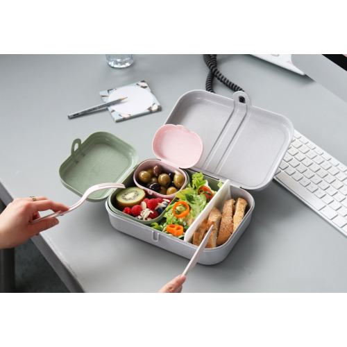 Zestaw 3 lunchboxów ze sztućcami Pascal ready organic grey 3168670 Szary KZL3168670 (1)