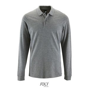 PERFECT MEN LSL POLO 180g Grey melange