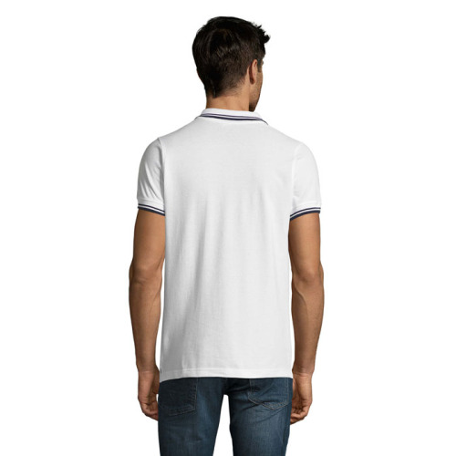 PASADENA męskie polo 200g White / navy S00577-NW-L (1)