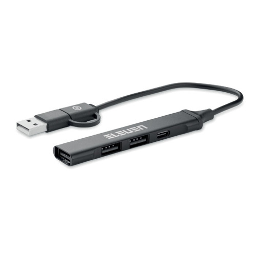 Hub USB z 4 portami 19 cm Czarny MO2294-03 (2)