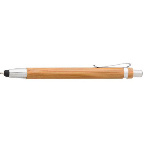 Bambusowy zestaw piśmienniczy, długopis touch pen i ołówek mechaniczny brązowy V1803-16 (11)