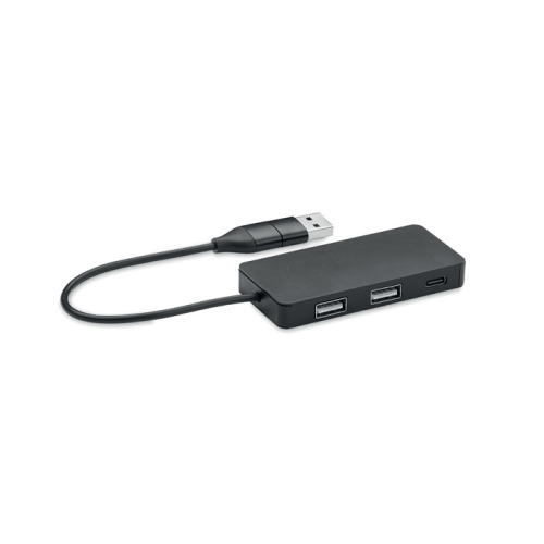 3-portowy hub USB kabel 20cm Czarny MO2142-03 