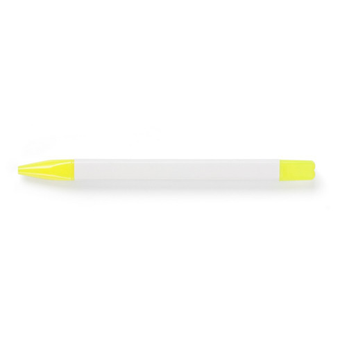 Zestaw piśmienniczy, ołówek, zakreślacz i długopisy z wkładem w kolorze nakrętki biały V1314-02 (5)