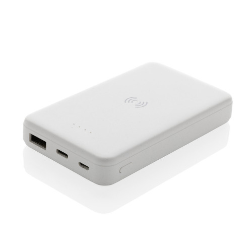 Power bank 5000 mAh, ładowarka bezprzewodowa 5W Biały P322.623 (2)