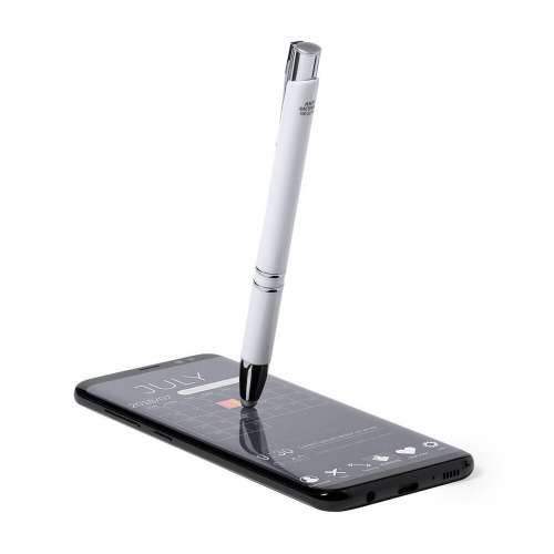 Długopis antybakteryjny, touch pen biały V1984-02 (12)