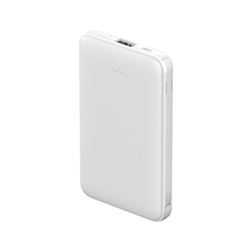 Power bank 5000 mAh ze zintegrowanymi kablami, adapter w komplecie | Presley Biały V0905-02 (2)