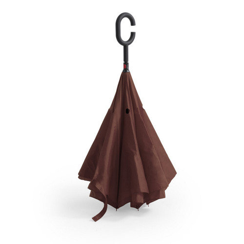 Odwracalny parasol manualny, rączka C Brązowy V8987-16 