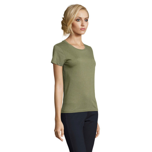 REGENT F Damski T-Shirt Melanż khaki S02758-HK-M (2)