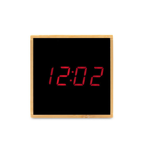 Bambusowy zegar na biurko z alarmem | Katherine drewno V0193-17 (15)