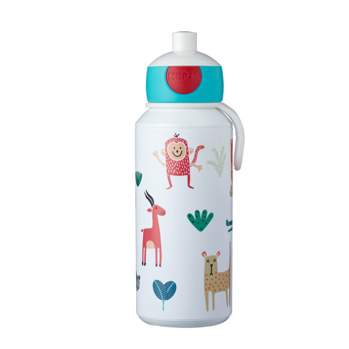 Bidon dla dzieci pop-up Campus 400ml Animal Friends 107410065373 Wielokolorowy MPL107410065373 