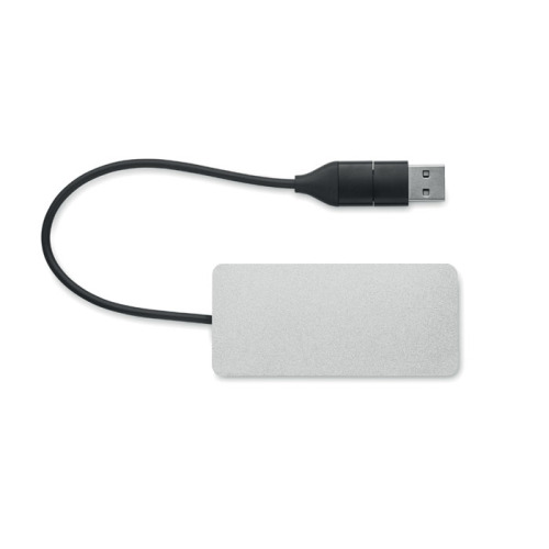 3-portowy hub USB kabel 20cm Srebrny MO2142-14 (2)