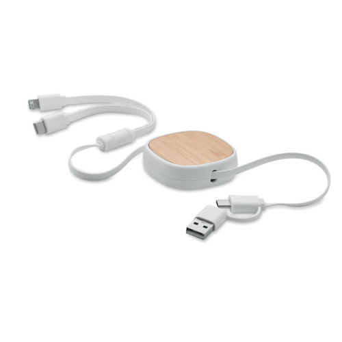 Chowany kabel USB do ładowania Bialy MO2146-06 