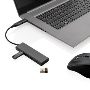 Hub USB 2.0 z USB C, aluminium z recyklingu