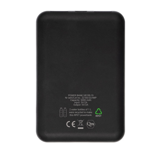 Power bank 5000 mAh RPET | Russo Szary V8199-19 (2)