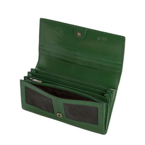 Damski portfel WITTCHEN skórzany o prostym kroju Zielony WITT14-1-052 (1)
