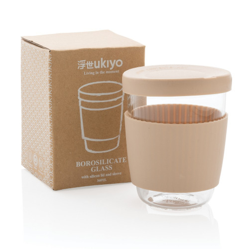 Szklany kubek podróżny Ukiyo 360 ml Brązowy P432.709 (7)