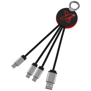 Kabel z podświetlonym logo 3w1 z brelokiem - SCX.design C16