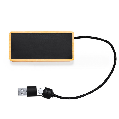 Bambusowy hub USB i USB-C Neutralny V1341-00 (2)