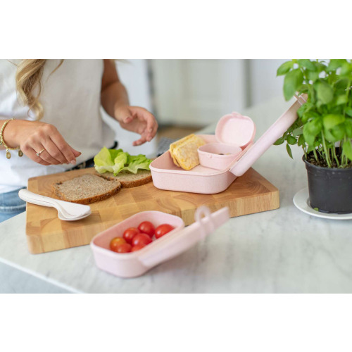 Zestaw 3 lunchboxów ze sztućcami Pascal ready organic pink Koziol Różowy KZL3168669 (2)