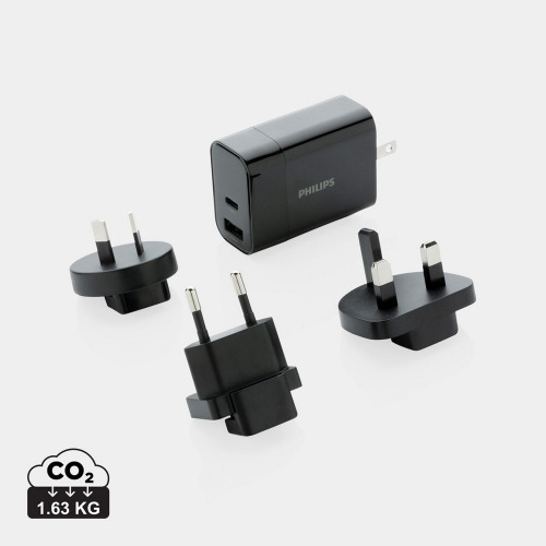 Uniwersalna ładowarka Philips 30W, adapter podróżny Czarny P301.181 (8)